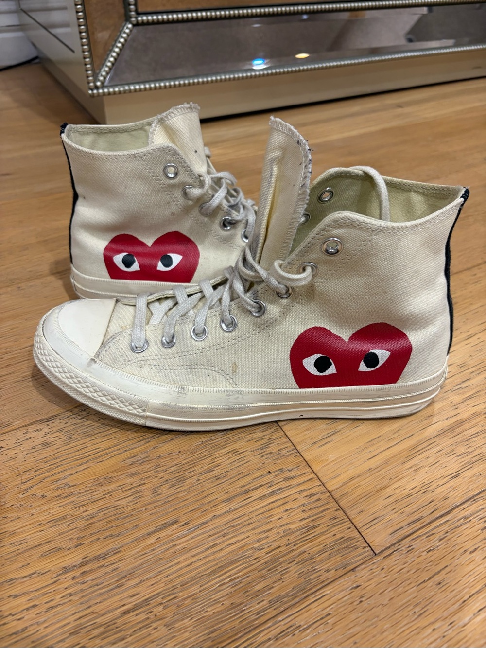 Comme des Garçons PLAY Converse Chuck Taylor High-Top Sneakers Red Heart Size 10
